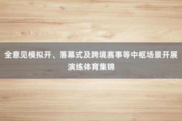 全意见模拟开、落幕式及跨境赛事等中枢场景开展演练体育集锦
