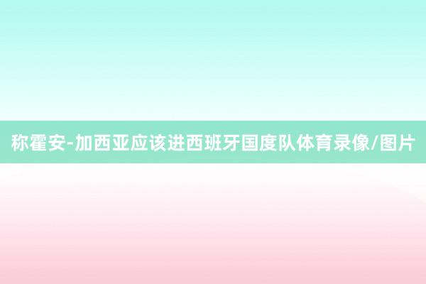 称霍安-加西亚应该进西班牙国度队体育录像/图片