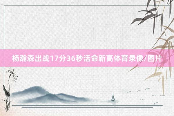 杨瀚森出战17分36秒活命新高体育录像/图片
