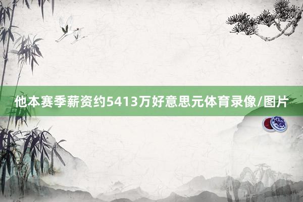 他本赛季薪资约5413万好意思元体育录像/图片
