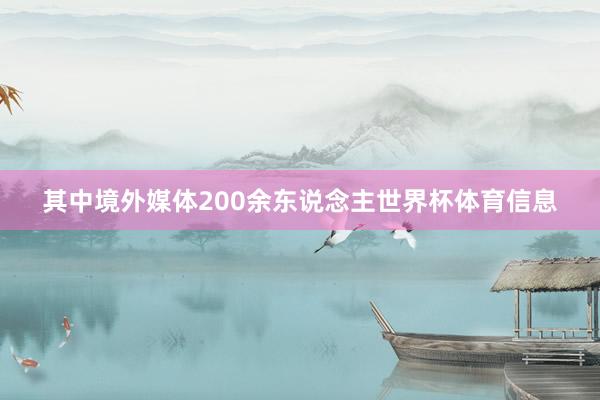 其中境外媒体200余东说念主世界杯体育信息