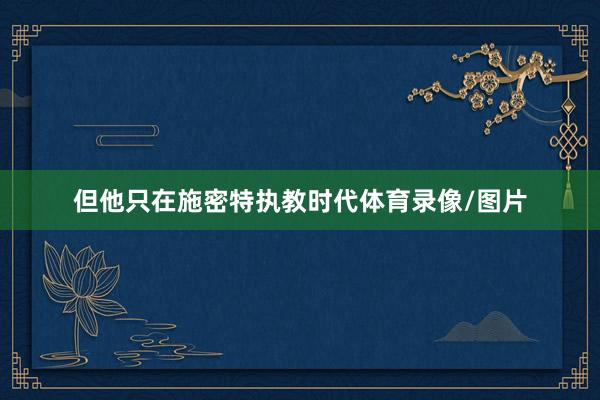 但他只在施密特执教时代体育录像/图片