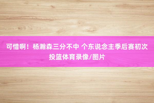 可惜啊！杨瀚森三分不中 个东说念主季后赛初次投篮体育录像/图片