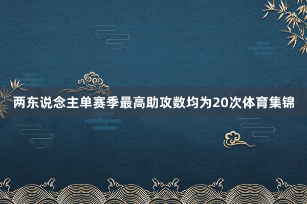 两东说念主单赛季最高助攻数均为20次体育集锦